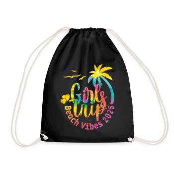 Weekend Girls Trip Beach Vibes 2025 - Turnbeutel - Schwarz - Vorne