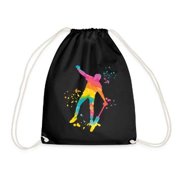 Unicyclist unicycle unicycle - Drawstring Bag - black - Front