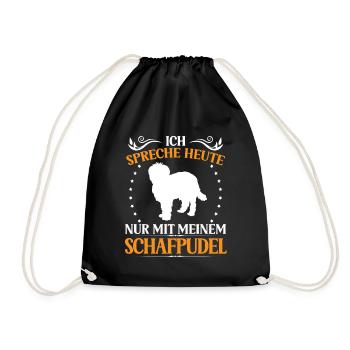 Sheep Poodle Talk only to Sheep Poodle - Drawstring Bag - black - Front
