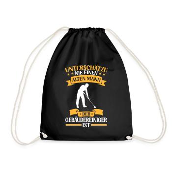 Nettoyeur de bâtiment vieil homme nettoyeur de vitres - Sac de sport léger - noir - Devant
