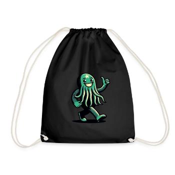 Drôle Heureux Cthulhu Drôle Cthulhu - Sac de sport léger - noir - Devant