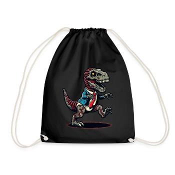 T-Rex dinosaure zombie Halloween Costume Décoration - Sac de sport léger - noir - Devant