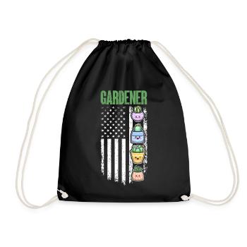 Gardener US Flag - Hobby Gardener - Turnbeutel - Schwarz - Vorne