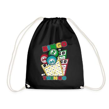 Bingo Is My Thingo Caller Daubers Professional - Drawstring Bag - black - Front