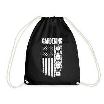 Jardinage Drapeau US Paysagiste Jardinier amateur - Sac de sport léger - noir - Devant