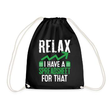 Relax I Have A Spreadsheet for That Funny CPA - Drawstring Bag - black - Front