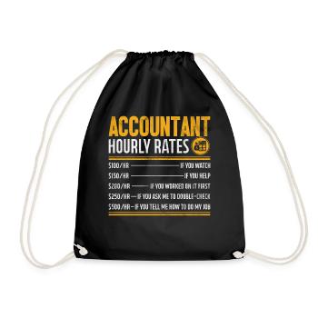 Comptable Taux horaires Comptabilité drôle - Sac de sport léger - noir - Devant
