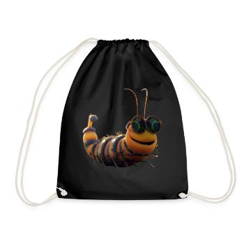 Chenille Drôle Larve Chenille Cadeau Chenille Mignonne - Sac de sport léger - noir - Devant