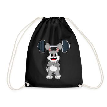Bunny Bodybuilder Barbell Bodybuilding - Drawstring Bag - black - Front