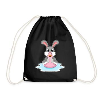 Rabbit Flamingo - Drawstring Bag - black - Front