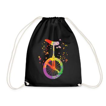 Unicyclist unicycle unicycle - Drawstring Bag - black - Front