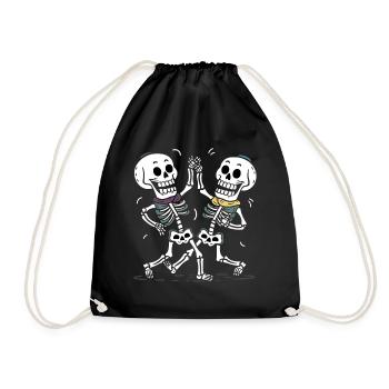 Couples de squelettes dansants avec des foulards colorés - Sac de sport léger - noir - Devant