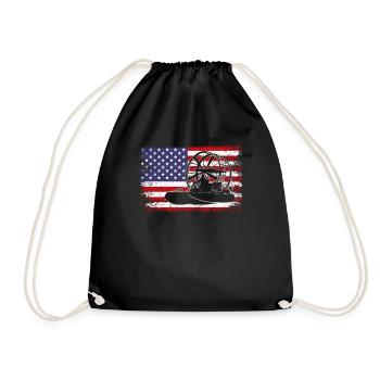 airboat american flag - Turnbeutel - Schwarz - Vorne