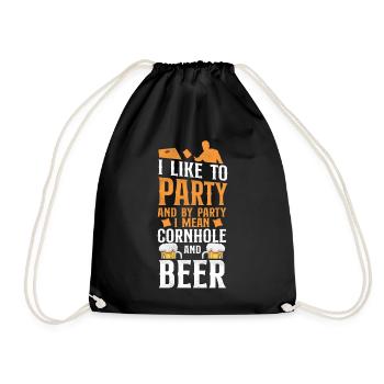 Cornhole Team Bean Bag Player - Turnbeutel - Schwarz - Vorne