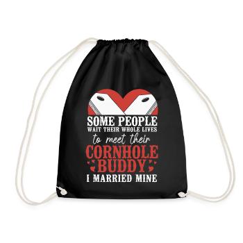 Cornhole Team Bean Bag Player - Turnbeutel - Schwarz - Vorne