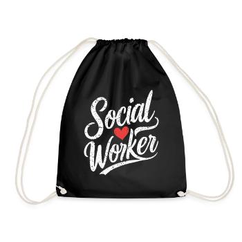 Social Worker Herz Sozialarbeit Liebe - Turnbeutel - Schwarz - Vorne