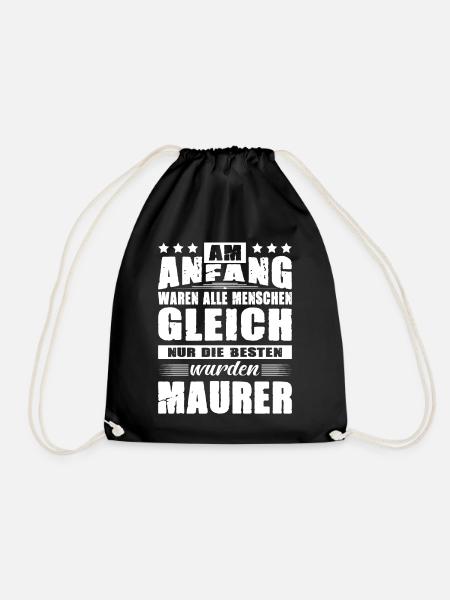 Am Anfang Waren Alle Menschen Gleich Maurer - Turnbeutel - Schwarz