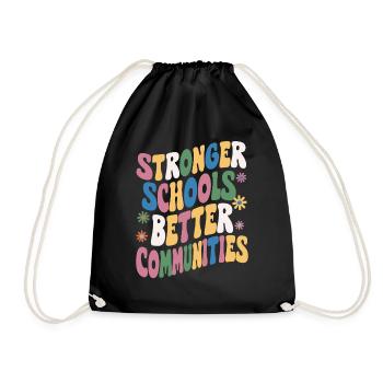 Stronger Schools, Better Communities - Drawstring Bag - black - Front