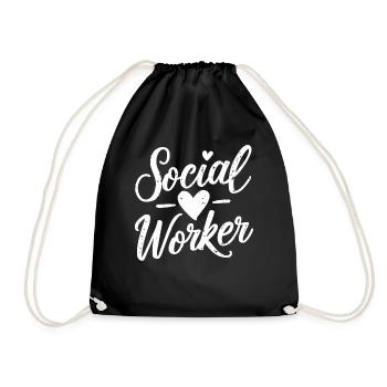 Social Worker Herz Social Work Liebe - Turnbeutel - Schwarz - Vorne