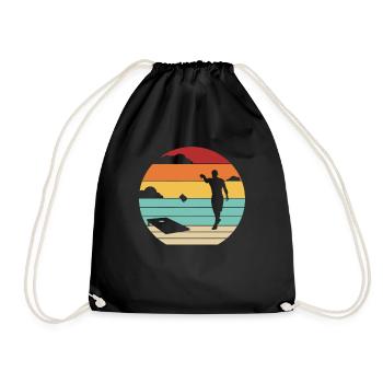 Retro Sitzsack Spielbretter Professionelles Cornhole - Turnbeutel - Schwarz - Vorne