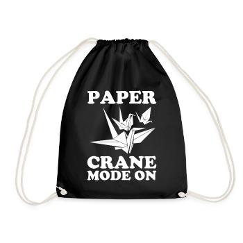 Origami Master Papier Falten Papierkranich Japan - Turnbeutel - Schwarz - Vorne