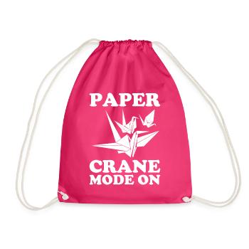 Origami Master Papier Falten Papierkranich Japan - Turnbeutel - Fuchsia - Vorne