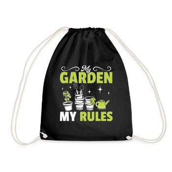 Funny Gardening Hobby Gardener - My Garden my rule - Drawstring Bag - black - Front