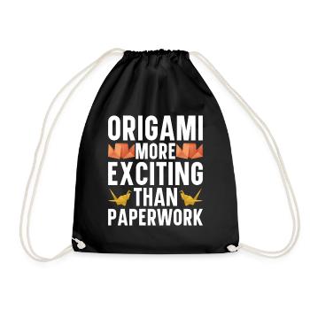 Origami Master Papier Falten Papierkranich Japan - Turnbeutel - Schwarz - Vorne