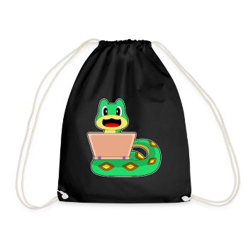 Snake Laptop - Drawstring Bag - black - Front