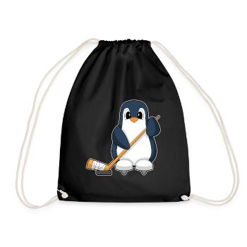 Pinguin Eishockey Eishockeyschläger - Turnbeutel - Schwarz - Vorne