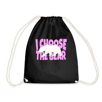 Je choisis l’ours dans les bois drôle femmes fille - Sac de sport léger - noir - Devant