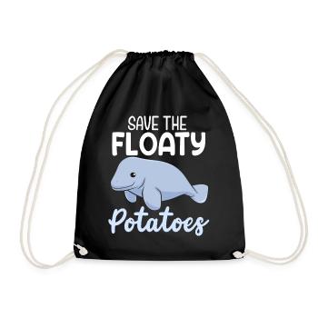 Sauvez les pommes de terre flottantes Funny Manatee Sea - Sac de sport léger - noir - Devant