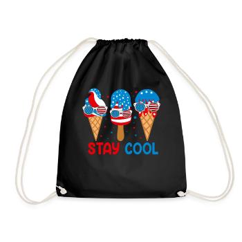 Restez au frais 4 juillet Ice Cream USA Drapeau Été - Sac de sport léger - noir - Devant