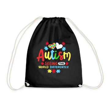Autismus Bewusstsein autistische Kinder - Turnbeutel - Schwarz - Vorne