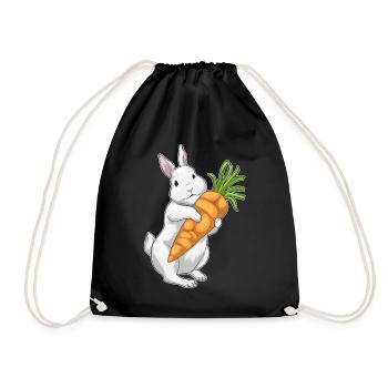 Rabbit Carrot - Drawstring Bag - black - Front