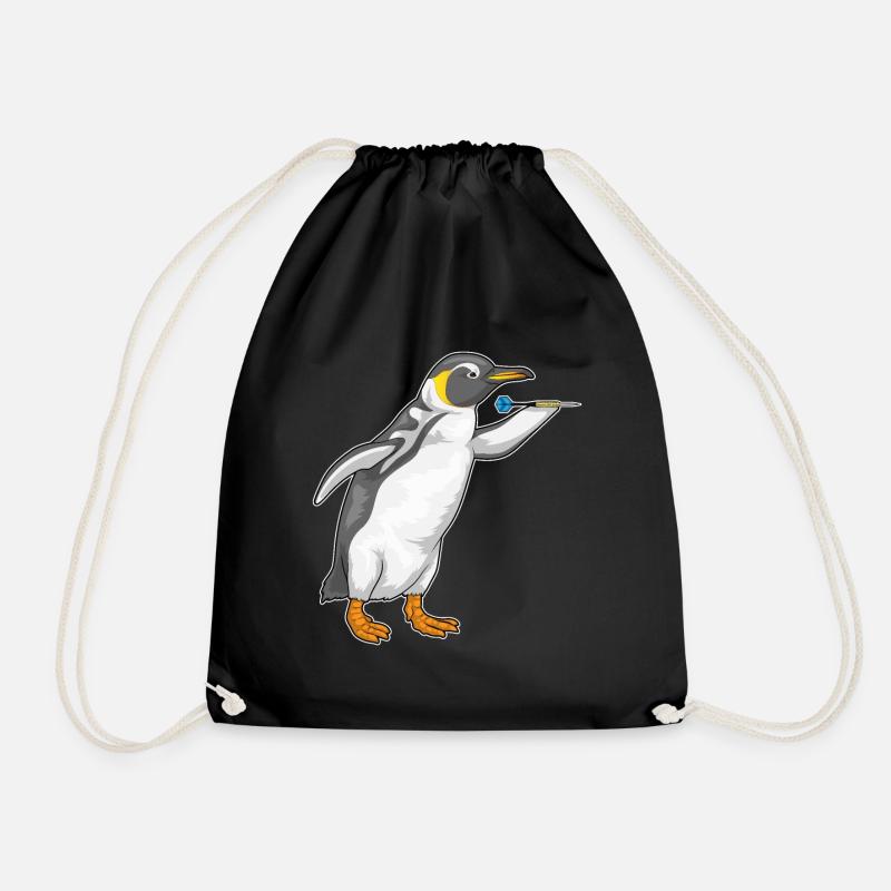 Pinguin Dart Dartpfeil - Turnbeutel - Schwarz