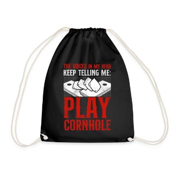 Cornhole Team Bean Bag Player - Drawstring Bag - black - Front