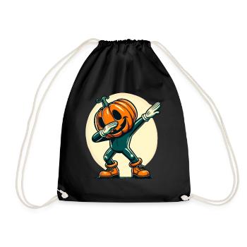 Dabbing Halloween Pumpkin Funny Dabbing Pumpkin - Drawstring Bag - black - Front