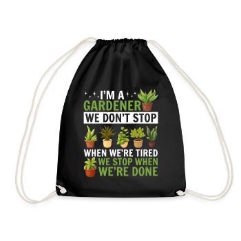 Landscaper Gardener Funny Gardening - Drawstring Bag - black - Front