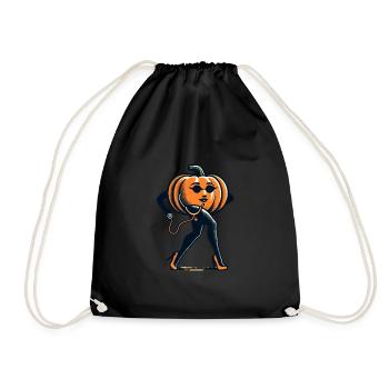 Funny pumpkin nurse geriatric nurse - Drawstring Bag - black - Front