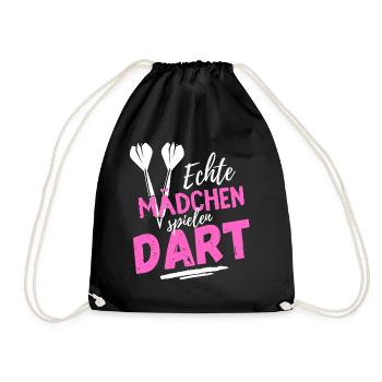 De vraies filles jouant aux fléchettes - Drôle de fléchettes disant - Sac de sport léger - noir - Devant