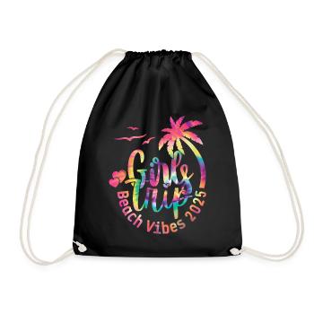 Weekend Girls Trip Beach Vibes 2025 - Turnbeutel - Schwarz - Vorne