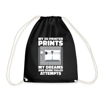 3D Printer Filament 3D Printing 3D Printing 3D Printer - Drawstring Bag - black - Front