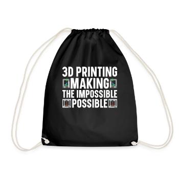 3D Drucker Filament 3D Drucken 3D Druck 3D Printer - Turnbeutel - Schwarz - Vorne