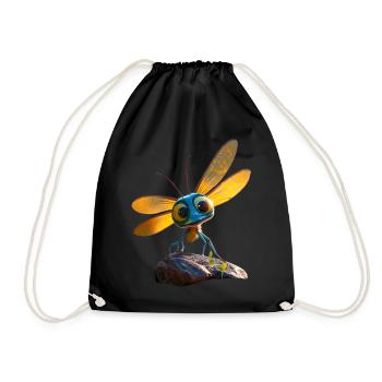 Libelle Dragonfly Bunte Flügel Süße Libellen - Turnbeutel - Schwarz - Vorne