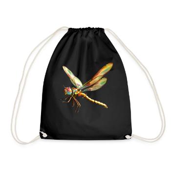 Libelle Dragonfly Bunte Flügel Süße Libellen - Turnbeutel - Schwarz - Vorne