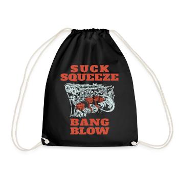 Suck Squeeze Bang Blow Citation de mécanicien drôle - Sac de sport léger - noir - Devant