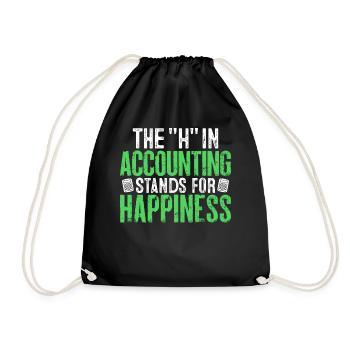 The H In Accounting Funny CPA Taxation Bookkeeper - Drawstring Bag - black - Front