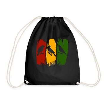 Rastafari Music Vibes Only Rasta Jamaica Reggae - Drawstring Bag - black - Front