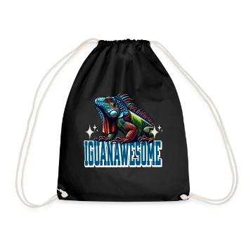 Iguana - Drawstring Bag - black - Front